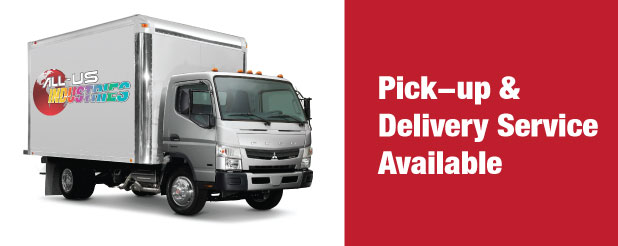 Pick-up and delivery service available